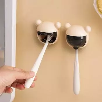 2pcs Space Saving Cartoon Toothbrush Holder Waterproof Toothpaste Clip Bathroom красный черный