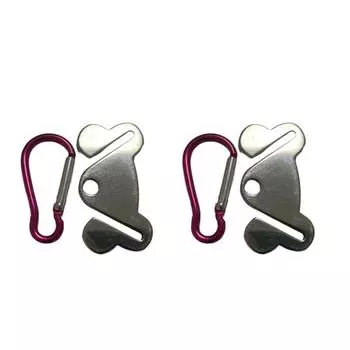 2pcs Stainless Steel Dog Poop Bag Clips Hands-Free Puppy Waste Holder Traction Rope Style B