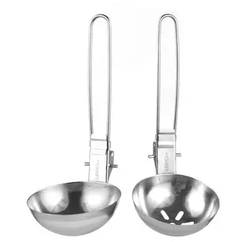 2 шт. шумовка из нержавеющей стали и половник для супа с длинной ручкой, складной сервировочный прибор Spoon