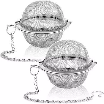 2PCS Stainless Steel Tea Ball Mesh Infuser Strainers Tea Filter Interval Diffuser Tea Ball Loose Leaf Tea Strainer Kitchen Tools
