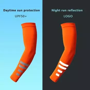 2Pcs Summer Sun Uv Protection Women Arm Sleeves Reflective Night Cycling Running Arm Warmers Cover Men Sports Armguards Cuff 42cm