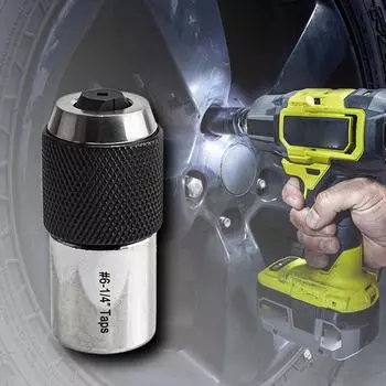 2Pcs Tap Socket Ratchet Tap Wrench 3/8 inch Drive Hand Tool 1/4-1/2 Taps, 0-1/2 Taps Tapping Socket Set Tap Socket Adapter