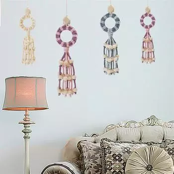 2PCS Tassel Hanging Unique Design Simple Solid Color Highly Sought After Cotton Rope Popular Knitted Car Hanging Accessories