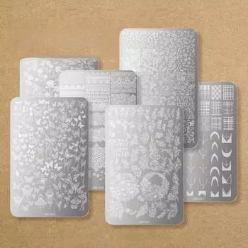 2Pcs Thicken Butterfly Nail Stamping Plate French Line Manicure Mold Manicure Accessories Style 2