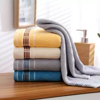 2Pcs Thickened Stripe Bath Towel 32x72cm Hand Towel Gift Towel Sports Towel Face Wash синий