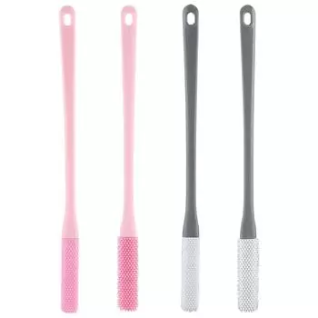 2Pcs Toe Cleaning Brush Foot Scrubber with 15.7in Long Handle for Foot Care розовый