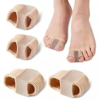 2PCS Toe Splitter, Thumb Eversion, Large Foot Bone Overlapping Toe Separator, Male and Female Fiber Double Hole Orthosis L
