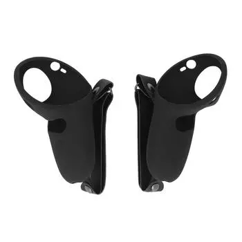 2pcs Touch Controller Grip Cover Silicone Grip Cover Protector with Knuckle Straps for Meta Quest чёрный