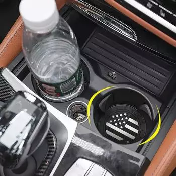 2Pcs Universal Car Water Cup Pad Holders Non-slip American Flag Pattern Rubber Mat for Bottle Holder Coaster Auto Accessories чёрный