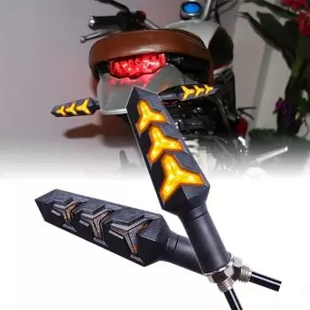 2pcs Universal LED Turn Signals Motorcycle Arrow Flowing Turn Lights Warning Lights LED Headlight Blinkers Flash Light amabilis