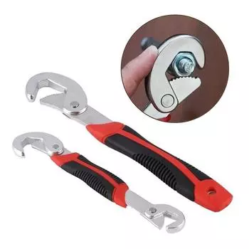 2Pcs Universal Wrench Set 9-32mm Multi Adjustable Portable Torque Ratchet Spanner Hand Tools
