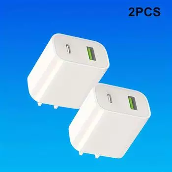 2PCS USB C Wall Charger Block, Dual Port Power Delivery Fast Type C Charging Block Plug Adapter 20W 2pcs