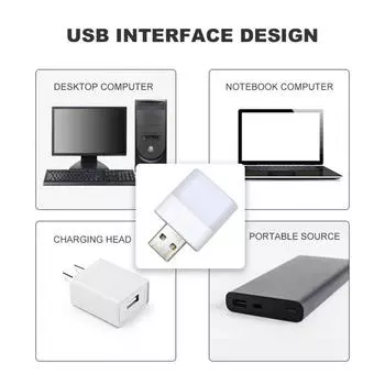 2PCS USB Plug Lamp Eye Protection Reading Lamp Computer Mobile Power Charging USB Small Round Light Emergency LED Night Light