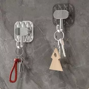 2pcs Wall Mounted Bathroom Hooks Easy Install Key Bag Hooks Light luxury Wall Hook Kitchen серый