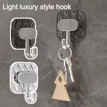 2PCS Wall-mounted Strong Hook Punch-free Kitchen Bathroom Door Hooks New Storage Rack серый