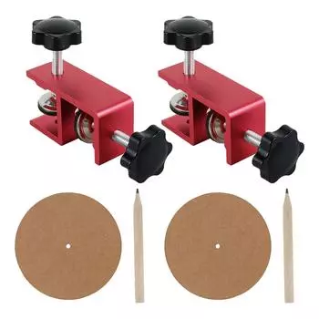 2pcs Wardrobe Closing Fixing Clip with Scriber Aluminum Alloy Marking Clamping Jig Durable Woodworking Install Clamp красный