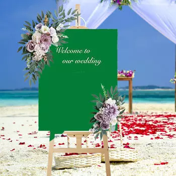 2шт свадебные арочные цветы, искусственные цветочные цветы с зелеными листьями, приветственный знак