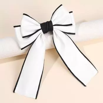 2Pcs White Leather Bow Hair Clip Elegant Double Layer Hairpin Sweet Waterproof Barrette For Women Girls Kid Headdress Accesories