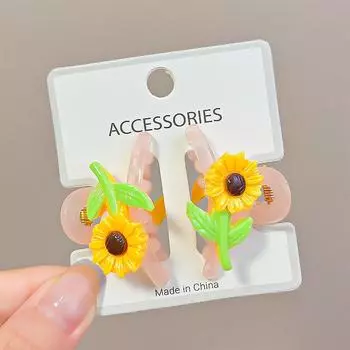 2pcs Women Flowers Geometric Hair Claw Crabs Barrettes Small Hair Clips Headband Childs Hairpin Girls Fashion Hair Accessories