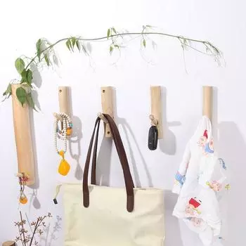 2Pcs Wood Tree Branch Clothes Hook Rustic Pastoral Tree Branch Wall Hooks Living Room Style A