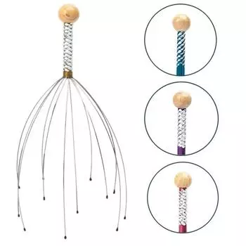 2 шт., массажер для головы осьминога, массажер для кожи головы, расслабляющий массажер для тела, снимает мышечное напряжение, усталость, металлическая головка, расслабляющие принадлежности