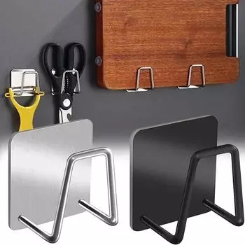 2 шт. держатель для губок из нержавеющей стали для кухонной раковины, корзина для слива, щетка для чистки слива, крючок для хранения губок, настенные крючки, домашний органайзер чёрный