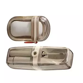 2Piece Travel Toothbrush Holder Cup And Soap Storage Box Set Compact Design For Camping Business Trip Bathroom Essential