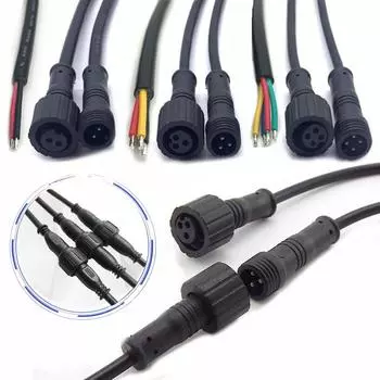 2Pin 3Pin 4Pin 24AWG 3A Кабельный провод Штекер для светодиодных лент Штекерный разъем Гнездо Головка Соединитель Джек 15 мм Водонепроницаемый IP65 k5 2pin male