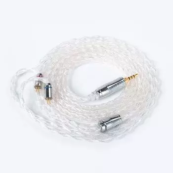 2pin pure silver cable earphone upgrade cable earphone replacement cable Compatible with [KBEAR 4913] 2.5mm re-cable 4-pole 8-core 99.99% 2.5mm
