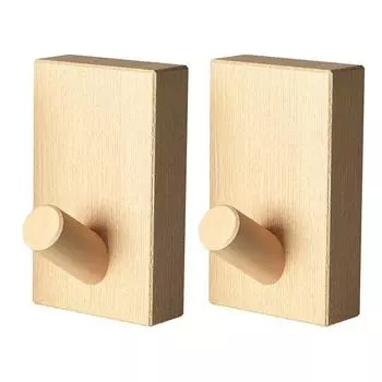 2Psc Walnut Wood Wall Hooks Hangers No Drill Nordic Coat Hook Bathroom Kitchen Towel Key Holder Storage Rack Decoration
