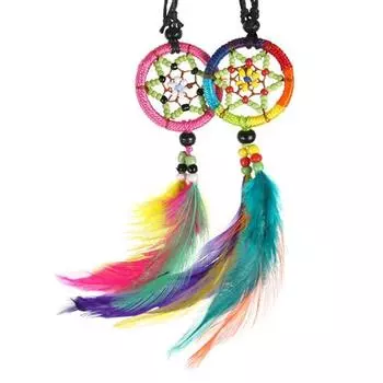 2Sbuck Star Aster Mini Car Dream Catcher Feather Random Delivery 2p Set, корейский автомобильный аксессуар
