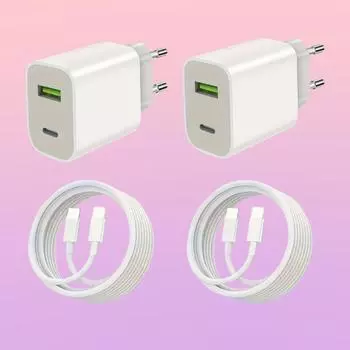 2Set PD 40W быстрое зарядное устройство для Apple iPhone 14 11 12 13 15 Pro Max кабель для быстрой зарядки для iPhone зарядное устройство аксессуары для телефона EU charger set