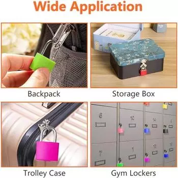 2Set Waterproof Safely Padlock Mini Padlocks Set Luggage Locks with 2 Keys for Backpacks Computer Bags Gym Locker Tool Box Diary Key Lock чёрный