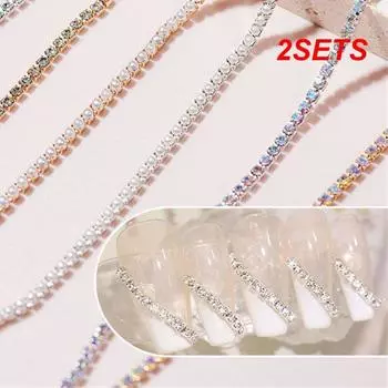 2SETS Украшения для ногтей Уникальные Простые в использовании Модные Роскошные Аксессуары Для Красоты Изысканный Выбор Знаменитостей Модные Жемчужные Ногти