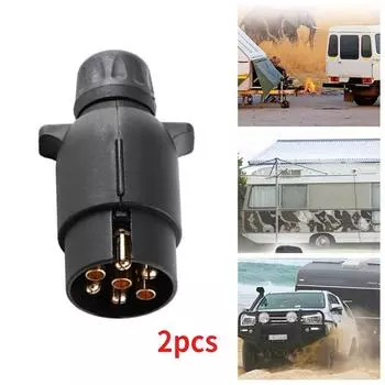 2шт 12N 7-контактный пластиковый прицеп, караван, электрическая вилка, проводка, 12 В, прицеп чёрный
