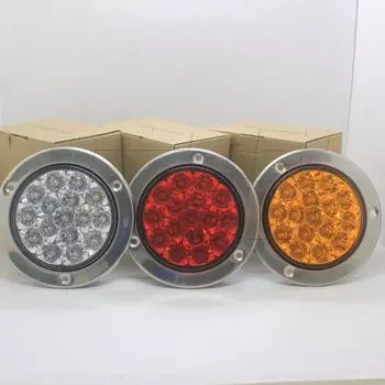 16-светодиодные 12 В 24 В круглые прозрачные линзы красные задние фонари резервные фонари заднего хода для грузовика прицепа Rv 2 шт. красный