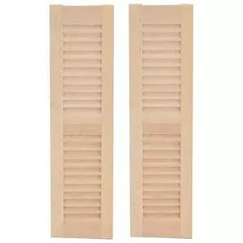 2шт 1:12 кукольных деревянных ставней миниатюрные неокрашенные жалюзи оконные украшения аксессуары