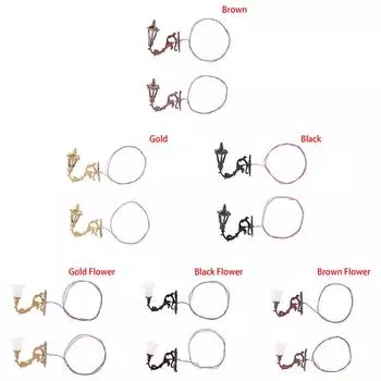 2шт 1/12 кукольный домик настенный светильник модель сад двор люстра песочный стол светодиодный светильник