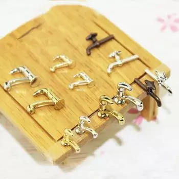 2шт 1:12 кукольный водопроводный кран из сплава, водопроводный кран, миниатюрные кухонные аксессуары для кукольного домика A6