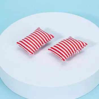 2шт 1:12 Мини-мебель для кукольного домика Ткань Диван Подушка Кукольный домик Домашняя обстановка