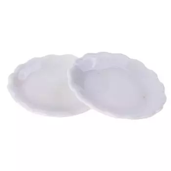 2шт 1:12 миниатюрных керамических тарелок для кукольного домика, десертное кружевное блюдо, посуда Decortoy