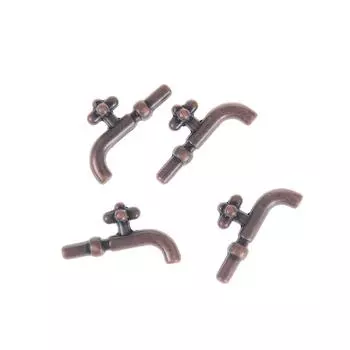 2шт 1:12 миниатюрных металлических водопроводных кранов для кукольного домика, аксессуары для смесителей для ванной комнаты