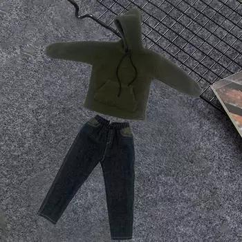 2шт 1:6 толстовок и джинсов, ручная работа, кукольная одежда, миниатюрный костюм для 12-дюймовых фигурок, тело