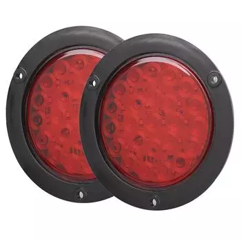 2шт 24 светодиода 4 дюйма водонепроницаемый пластиковый боковой габаритный круглый фонарь прицепа грузовик задний фонарь