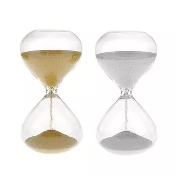 2шт 3 мин песочные часы песочные украшения таймер часы магнит магнитные поделки для домашнего офиса-золото и серебро Two colors