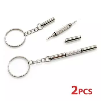 2шт 3 в 1 мини-отвертка брелок для очков телефон часы винт ремонтный инструмент