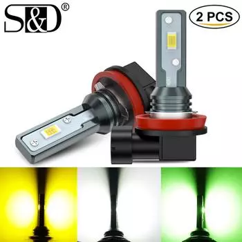 2шт 4000LM H7 светодиодная лампа H8 H11 H16(Япония) 9005 HB3 9006 HB4 Светодиодная лампа 2SMD 3570 Чипы CSP 16 Вт Автомобильные противотуманные фары Дневные ходовые огни Белый Желтый Зеленый 9005 HB3 белый