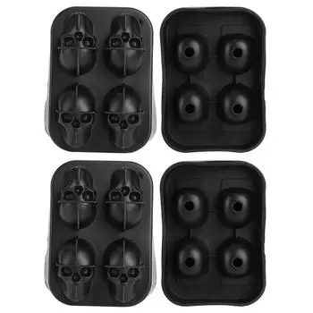 2шт 4-решетчатая отличительная форма для льда в форме черепа силиконовый лоток для кубиков льда для домашнего бара L