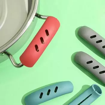2шт/4шт силиконовая ручка кастрюли анти-утюжная накладка на сковороду Wok Ears анти-утюжная накладка на ручку термостойкая серый