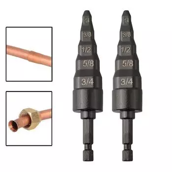 2шт 5-в-1 набор для расширения медных труб, инструмент для развальцовки сверл для ремонта систем отопления, вентиляции и кондиционирования воздуха, инструменты для расширения труб с помощью электрических дрелей